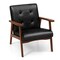 Accent Chair Tufted Leather Mid Century Modern Armchair Comfortable